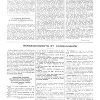 0948 - Page 944 - Chroniques, variétés et informations. Actes des facultés. Lyon / Le professeur Michalowicz à la faculté de médecine de Paris [Marcel Lelong] / Renseignements et communiqués