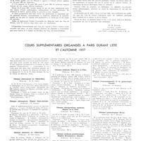 0963 - Page 961 - L'exposition internationale Paris - 1937. Le vin dans l'alimentation [Dr M. Eylaud] / Cours supplémentaires organisés à Paris durant l'été et l'automne 1937