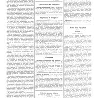 0987 - Page 985 - Chroniques, variétés et informations. Livres nouveaux. L'anaphylaxie expérimentale et humaine, par Pasteur Vallery-Rado, G. Mauric et Mme A. Hugo... (Masson et Compagnie, éditeurs), Paris, 1937... [G. Roussy] / Universités de province. Faculté de médecine de Lyon / Hôpitaux et hospices. Hôpitaux psychiatriques / Sanatoriums publics / Concours. Oto-rhino-laryngologiste des hôpitaux / Bourses de doctorat / Médecins présents à Paris pendant la période des vacances / Nouvelles. Distinctions honorifiques / Ligue nationale française contre le péril vénérien / Nécrologie / Actes des facultés. Paris