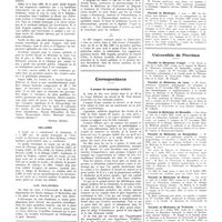 1075 - Page 1049 - Chroniques, variétés et informations. La médecine à travers le monde. Belgique / Hollande / Iles Philippines / Yougoslavie / Correspondance. A propos du surmenage scolaire [M. Hervouet] / Université de Paris. Faculté des Sciences / Faculté de médecine / Universités de province. Faculté de médecine d'Alger / Faculté de médecine de Lyon / Faculté de médecine de Marseille / Faculté de médecine de Montpellier / Faculté de médecine de Nancy / Faculté de médecine de Toulouse