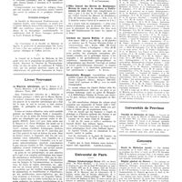 1155 - Page 1129 - Chroniques, variétés et informations. La médecine à travers le monde. Belgique / Tchécoslovaquie / Yougoslavie / Livres nouveaux. La migraine ophtalmique, par G. Renard et A. Pascal Mekdjian... (Masson et Compagnie, éditeurs). Paris, 1937 [F. de Lapersonne] / L'office central des oeuvres de bienfaisance. Maisons de repos et de vacances et établissements de cure d'air. Liste complètement remise à jour à la date du 1er juin 1937, publiée par l'Office Central des Oeuvres de Bienfaisance... / Lehrbuch der inneren medizin..., par D. Theodor Brugsch (Urban et Schwarzenberg, édit), Berlin, 1936 [A. Ravina] / Giambattista morgagni. Consultations médicales publiées d'après des documents inédits par Enrico Renassi (Cappelli, éditeur), Bologne 1935-XIII... [Laignel-Lavastine] / Université de Paris. Clinique gynécologique Broca / Universités de province. Faculté de médecine de Lyon / Concours. Ecole de médecine navale / Hôpital général de Nevers
