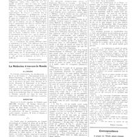 1258 - Page 1232 - Chroniques, variétés et informations. Société française d'histoire de la médecine. 5 juin 1937 / La médecine à travers le monde. Allemagne / Argentine / Colombie / Correspondance. A propos de l'étude physio-clinique des injections intra-dermiques