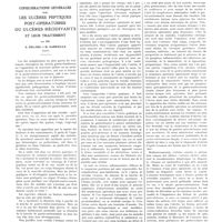 1285 - Page 1259 - Travaux originaux. Considérations générales sur les ulcères peptiques post-opératoires ou ulcères récidivants et leur traitement. Par MM. X. Delore et H. Gabrielle...
