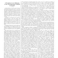 1311 - Page 1285 - Chroniques, variétés et informations. L'évolution de la médecine et de l'enseignement médical en Egypte