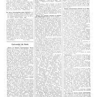 1331 - Page 1305 - Chroniques, variétés et informations Livres nouveaux. La vie et les ondes, par Michel Adam et Armand Givelet... (Etienne Chiron, édit), Paris... / Die aktive schutzimpfung gegen diphterie (La vaccination préventive contre la diphtérie), par M. Gundel (Veröffentlichungen aus dem Gebiete des Volksgesundheitsdienstes)... (R. Schoetz, éditeurs), Berlin, 1936 [P.-L. Marie] / Université de Paris. Chaire de clinique gynécologie, Broca / Clinique des maladies cutanées et syphilitiques, Saint-Louis / Clinique thérapeutique médicale de la Pitié / Puériculture / Un cours de service social antivénérien