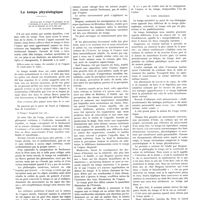 1343 - Page 1317 - Chroniques, variétés et informations. Le temps physiologique