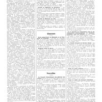 1347 - Page 1321 - Chroniques, variétés et informations. Université de Paris. Clinique de la tuberculose, Hôpital Laennec / Anatomie pathologique / Ecole centrale de puériculture / Universités de province. Faculté de médecine d'Aix-Marseille / Faculté de médecine de Bordeaux / Faculté de médecine de Lille / Concours. Ecole préparatoire de médecine et de pharmacie de Grenoble / Hospices civils du Havre / Nouvelles. Le congrès international des stations balnéaires / Journées orthopédiques de Paris et congrès français d'orthopédie et de traumatologie / Le Ve congrès de l'association pour la documentation photographique et cinématographique dans les sciences / Le comité français de service social / Corps de santé des troupes coloniales