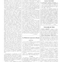 1362 - Page 1336 - Chroniques, variétés et informations. Les origines de l'épidémiologie de la tuberculose en Afrique du Nord / La médecine à travers le monde. Argentine / Colombie / Les médecins étrangers à Paris / Livres nouveaux. Les splénomégalies. Diagnostic. Traitement, par Victor Cordier... et Pierre Croizat... (G. Doin et Compagnie, édit). Paris, 1936... [L. Rivet] / Université de Paris. Faculté de médecine / Clinique gynécologique, Hôpital Broca