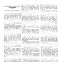 1441 - Page 1415 - Chroniques, variétés et informations. La première semaine médicale internationale d'Italie (Salsomaggiore, 29 août-5 septembre 1937)