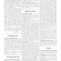 1475 - Page 1449 - Chroniques, variétés et informations. Livres nouveaux. Précis d'anatomo-physiologie normale et pathologique du système nerveux central, par Pierre Masquin et J.-O. Trelles. Publié sous la direction du Professeur agrégé Jean Lhermitte (Doin et Compagnie, édit), Paris, 1937 [Fribourg-Blanc] / Université de Paris. Clinique chirurgicale (Hôtel-Dieu) / Universités de province. Faculté de médecine de Montpellier / Faculté de médecine de Strasbourg / Hôpitaux et hospices. Amphithéâtre d'anatomie / Hôpital Tenon / Hôpital Nouveau-Beaujon (Clichy) / Concours. Agrégation des écoles de médecine navale / Hôpital-hospice mixte de Coulommiers