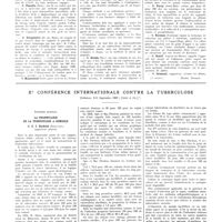 1485 - Page 1459 - XLVe Congrès de l'association française de chirurgie (Paris, 4-9 octobre 1937) (suite). Troisième question. Indication relatives de l'intervention sanglante et des méthodes orthopédiques dans les fractures diaphysaires fermées de la jambe (A suivre) / Xe conférence internationale contre la tuberculose (Lisbonne, 5-11 septembre 1937) (suite et fin). Troisième question. La prophylaxie de la tuberculose à domicile