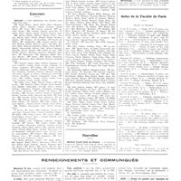 1532 - Page 1506 - Chroniques, variétés et informations. Université de Paris. Hôpital civil d'Oran / Concours. Internat / Nouvelles. Médical Yacht Club de France / Nécrologie / Actes de la faculté de Paris. Examens de doctorat / Thèses de doctorat / Thèse vétérinaire / Renseignements et communiqués