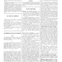 1546 - Page 1520 - Chroniques, variétés et informations. Appareils nouveaux. Un nouveau spiromètre / La carte du médecin / La médecine à travers le monde. Japon / Roumanie / Livres nouveaux. Mécanisme des réactions fermentaires. étude sur l'amylase et l'invertine, par L. Ambard..., et Mlle S. Trautmann... (Masson et Compagnie, éditeurs)... / Nouveau traité de psychologie, par Georges Dumas... (F. Alcan, édit)... [Ch.-L. Julliot] / Université de Paris. Faculté de médecine / Clinique médicale de l'Hôp. St-Antoine / Clinique cardiologique, Hôp. Broussais / Clinique des maladies mentales et de l'encéphale, asile clinique Ste-Anne