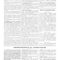 1564 - Page 1538 - Chroniques, variétés et informations. Nouvelles. Prix du comité national de défense contre la tuberculose / IVe congrès de l'association internationale des femmes médecins / Club hippique de France / Corps de santé militaire / Corps de santé des troupes coloniales / Actes de la faculté de Paris. Examens de doctorat / Thèses de doctorat / Thèse vétérinaire / Renseignements et communiqués