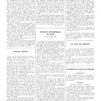 1648 - Page 1622 - Chroniques, variétés et informations. XLVIe Congrès français de chirurgie (Paris, 4 octobre 1937). Discours d'ouverture prononcé par M. le Professeur Raymond Grégoire... / Maurity Santos [J.-L. Faure] / Journées orthopédiques de Paris (7, 9, 10 octobre 1937) / La carte du médecin / La médecine à travers le monde. États-Unis / Roumanie