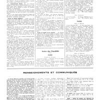 1692 - Page 1666 - Chroniques, variétés et informations. Nouvelles. Cours de broncho-oesophagoscopie / Médecine et travail / Les laboratoires Bottu / Corps de santé militaire / Corps de santé de la marine / Nécrologie / Actes des facultés. Paris / Hanoï / Renseignements et communiqués