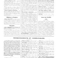 1844 - Page 1818 - Chroniques, variétés et informations. Université de Paris. Faculté de droit / Universités de province. Faculté de médecine de Lyon / Faculté de médecine d'Aix-Marseille / Hôpitaux et hospices. Hôpital Sainte-Isabelle / Nouvelles. Fête de bienfaisance de la fédération nationale des médecins du front / Ecole française de stomatologie / Institut d'étude et de prévention des maladies professionnelles / Le groupe de défense de la médecine libre et le groupement de défense de la chirurgie libre / Médecine et travail / Club médical hippique de France / Nécrologie / Actes des facultés. Lyon / Renseignements et communiqués