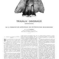 1845 - Page 1819 - Travaux originaux. De la prémunition aspécifique des entéropathies microbiennes. Par le Prof. G. Sanarelli...