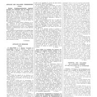 0097 - Page 49 - Annales des maladies vénériennes (Paris). Nicolau. Lymphogranulomatose inguinale d'origine non vénérienne chez une fillette de 8 ans / Annales de médecine (Paris). P. Emile-Weill et J. Bousser. Leucémie et traumatisme / Pierre Salles. Le problème des tumeurs mélaniques du système nerveux central / Jean Bernard. Polyglobulies et leucémies provoquées par les injections intra-médullaires de goudron (2e mémoire). De l'interprétation des désordes observés / Archives des maladies de l'appareil digestif et des maladies de la nutrition (Paris). J. Rachet et R. Cachera. Les localisations anorectales de la maladie de Nicolas-Favre