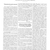 1005 - Page 1001 - Notes de médecine pratique. Publiées par les soins de A. Ravina. Thérapeutique des retards menstruels / Efficacité de l'infiltration stellaire dans les troubles vocaux consécutifs aux interventions endopleurales