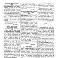 0025 - Page 13 - Annales de l'Institut Pasteur (Paris). R. Schoen. La pneumopathie lymphogranulomateuse expérimentale des souris blanches. Transmission de l'infection par voie nasale / Archives des maladies de l'appareil digestif et des maladies de la nutrition (Paris). Chiray, H. Maschas et R. Dupuy. L'atteinte des voies biliaires au cours de l'ictère catarrhal / Bulletin de l'Association française pour l'étude du cancer (Paris). J. Maisin... La prophylaxie du cancer [étude expérimentale] / Lyon médical. M. Girard. Le syndrome des leptoméningites basses et son traitement chirurgical / Archiv für schiffs- und tropen hygiene (Leipzig). M. Hasselmann-Kahlert. Les troubles menstruels chez la femme blanche bien portante sous les tropiques