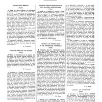 0049 - Page 25 - Le bulletin médical (Paris). P. Baize. La fièvre typhoïde du nourrisson / Gazette médicale de France (Paris). H. Riou. La réactivation de la syphilis des Européens sous certains climats tropicaux / A. Lambling et P. Chêne. Entérocolite tuberculeuse ou colite tuberculeuse dysentériforme / Archives médico-chirurgicales de l'appareil respiratoire (Paris). D. Zamfir et A. Carstea... L'actinomycose broncho-pulmonaire aiguë / Journal de physiologie et de pathologie générale (Paris). M. Mourgue... Recherches biochimiques sur l'action comparée de l'hormone parathyroïdienne et de la vitamine D dans les ossifications de réparation / J. Bottin... Recherches sur l'obstruction intestinale haute expérimentale / Journal de radiologie (Paris). J. Reverdy et A. Demerge... Résultats du traitement de la lymphogranulomatose maligne par la télécuriethérapie