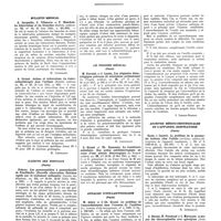 0073 - Page 37 - Bulletin médical. A. Jacquelin, P. Villanova et P. Blanchon. La tuberculose et les bronches / A. Cornet. Asthme et tuberculose. La tuberculinothérapie dans l'asthme / Gazette des hôpitaux (Paris). Fiehrer. Les pneumopathies à pneumobacille de Friedländer. (Nouvelle observation. Guérison rapide par le traitement sulfamide) / Le Progrès médical (Paris). M. Perrault et J. Lesure. Les stigmates hématologiques précoces de saturnisme professionnel / G. Giraud et Th. Desmonts. La transfusion médullaire. Son action antihémorragique au cours d'une aleucie hémorragique / Annales d'oto-laryngologie (Paris). M. Aubry et J.-Ch. Giraud. Le problème de l'assourdissement dans l'examen de l'audition / Archives médico-chirurgicales de l'appareil respiratoire (Paris). Saenz et Conetti. Le problème de la pneumonie huileuse chez l'adulte / A. Bernou, H. Fruchaud et L. Marecaux. A propos des thoracoplasties avec apicolyses