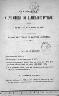 0001 - Page 1 - I. Faculté de médecine / II. Assistance publique