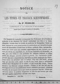 0001 - Page 1 - «J'ai l'honneur de soumettre au jugement des professeurs [...]»