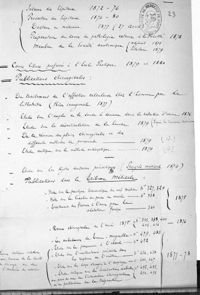 0001 - Page sans numérotation - Cours libres professés à l'école pratique 1879 et 1880. Publications chirurgicales