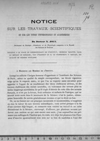 0001 - Page 1 - «A Messieurs les membres de l'Institut [...]»