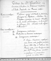 0001 - Page 1 - Position scientifique / Titres scientifiques. a. Enseignement anatomique