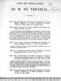 0001 - Page 1 - Liste des publications de M. De Verneuil