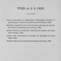 0003 - Page 3 - Titres du Dr R. Picou