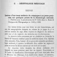 0031 - Page 31 - Travaux du Dr L. Roché. C. Déontologie médicale
