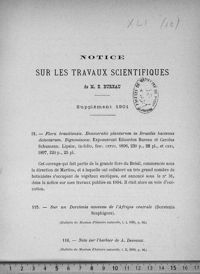 0001 - Page 1 - Notice sur les travaux scientifiques de M. E. Bureau. Supplément 1901