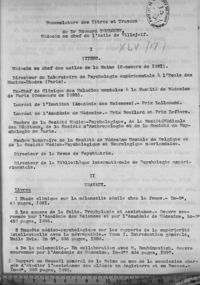0001 - Page sans numérotation - Nomenclature des titres et travaux du Dr Edouard Toulouse... I. Titres / II. Travaux. Livres