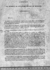 0001 - Page 1 - A Messieurs les membres de l'Académie royale de médecine