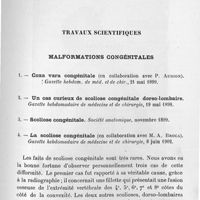 0005 - Page 5 - Travaux scientifiques. Malformations congénitales
