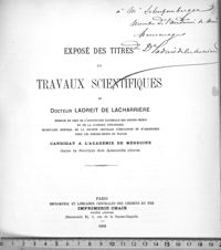 0001 - Page sans numérotation - [Page de titre ; dédicace manuscrite]