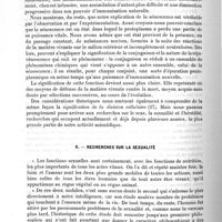 0028 - Page 26 - II. Travaux scientifiques. Première partie. Vue d'ensemble sur les divers ordres de recherches. IV. Recherches sur les éléments sexuels et sur la fécondation / V. Recherches sur la sexualité