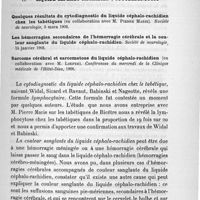 0023 - Page 23 - Travaux. Exposé analytique. I. Travaux sur la pathologie du système nerveux. C. Liquide céphalo-rachidien ; cytodiagnostic