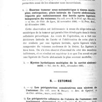 0036 - Page 38 - Travaux scientifiques. B. Exposé méthodique. III. Chirurgie abdominale - Paroi estomac - Foie. A. Paroi - Péritoine / B. Estomac
