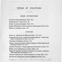 0003 - Page III - Titres et fonctions. Grades universitaires / Fonctions