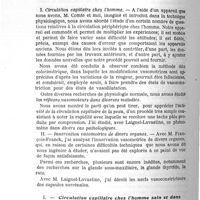 0022 - Page 22 - Travaux de physiologie normale et pathologique. Appareil circulatoire. I. Circulation capillaire chez l'homme / II. Innervation vasomotrice de divers organes / I. Circulation capillaire chez l'homme sain et dans diverses maladies