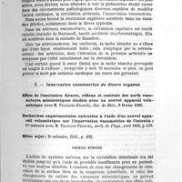 0027 - Page 27 - Travaux de physiologie normale et pathologique. Appareil circulatoire. II. Innervation vasomotrice de divers organes / I. Circulation capillaire chez l'homme sain et dans diverses maladies / II. Innervation vasomotrice de divers organes