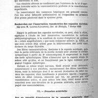 0032 - Page 32 - Travaux de physiologie normale et pathologique. Appareil circulatoire. II. Innervation vasomotrice de divers organes. II. Innervation vasomotrice de divers organes / III. Pression artérielle
