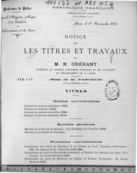 0001 - Page 1 - Titres. Grades universitaires / Sociétés savantes / Fonctions universitaires