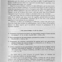0049 - Page 49 - Travaux scientifiques. Première partie. Physiologie et chimie physiologique. IV. Digestion pancréatique des matières albuminoïdes. II. Activation du suc pancréatique par les sels de calcium. d. Activation par les sels de chaux et activation par la kinase. Essai d'interprétation des résultats / c. Lab pancréatique et sels de chaux