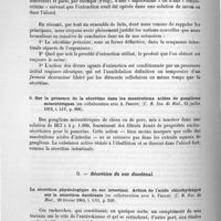 0054 - Page 54 - Travaux scientifiques. Première partie. Physiologie et chimie physiologique. V. Agents de sécrétion du suc pancréatique et du suc intestinal. I. Etudes sur la sécrétine / II. Sécrétion du suc duodénal